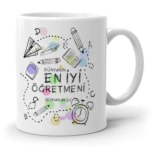 Kişiye Özel Dünyanın En İyi Öğretmeni Beyaz Kupa Bardak